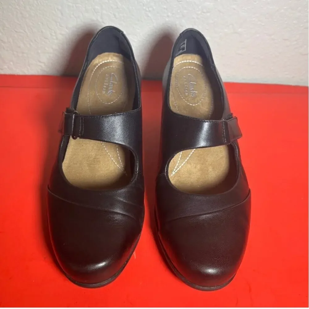 Clarks Black Mary Jane Emslie Lulin Lulin Pumps Shoes 9.5 M
